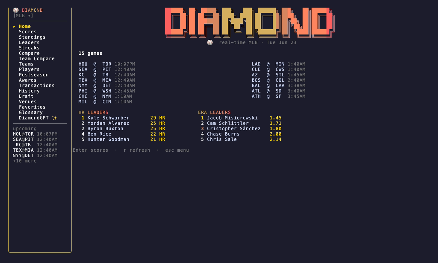 Diamond CLI interactive menu